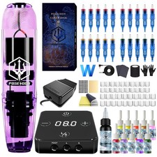 POSEIDON Tattoo Gun Kit Rotary Tattoo Pen Kit with 20 PCS Cartridge Needles