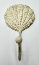 Rustic Painted Decorative Shell Wall Hook 7  Coats Towels