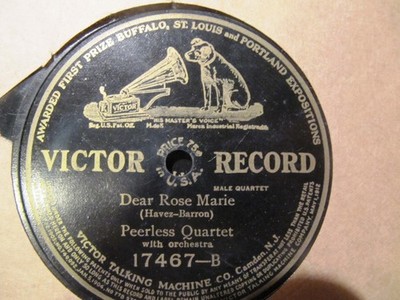 1913 ORPHEUS QUARTET Dear Rose Marie Peerless Sing me the ROSARY Victor 17467