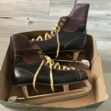 Vintage Canadian Rocket Hockey Ice Skates Pro Styled 440 Leather Size 10