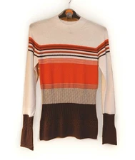 Sweaty Betty Ski Winter Merino Striped Base Layer Top Jumper XS RRP £95 #l0 16