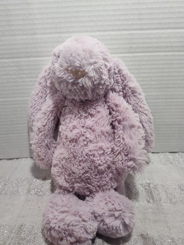Jellycat BASHFUL LILAC BUNNY autentico medio 12" morbido peluche viola coniglio - Foto 2 di 15