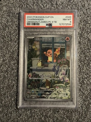 2023 POKEMON OBSIDIAN FLAMES POKEMON CENTER ETB PROMO SVP #044 CHARMANDER  PSA 8