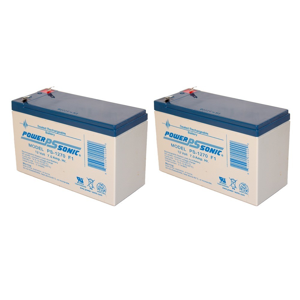 Power-Sonic 2 Pack - 12 Volt, 7 Ah Sealed Lead Acid Battery with F1 Terminals
