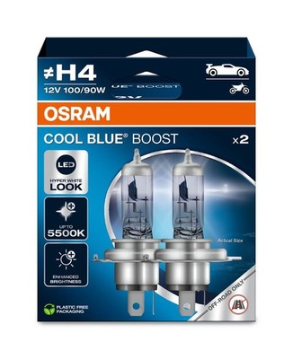 OSRAM 62193CBB-2HB Glühbirne Blister 2St. H4 12V 90/100W P43T Cool Blue Boost