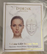 Mascarilla facial terapéutica LED D'OR24K Prestige de 7 colores con conexión USB para el cuidado de la piel