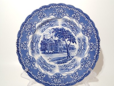 Vintage Gerade Porzellan Weiß Blu Stafforshire Grindley English Country Inns