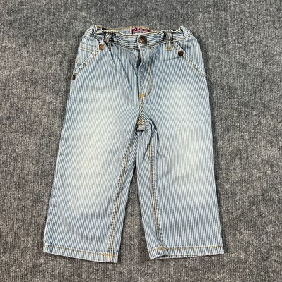 Peek Dungarees Jeans Boys Extra Large 18/24 Months Blue Striped Denim Cotton