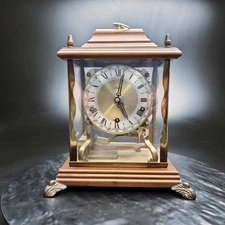 Schatz & Sohne W3 Triple-Chime Skeleton Mantel Desk Clock Works NO KEY