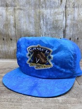 Vintage Camel Cigarettes Smooth Character Smoking Joe Snapback Hat Blue