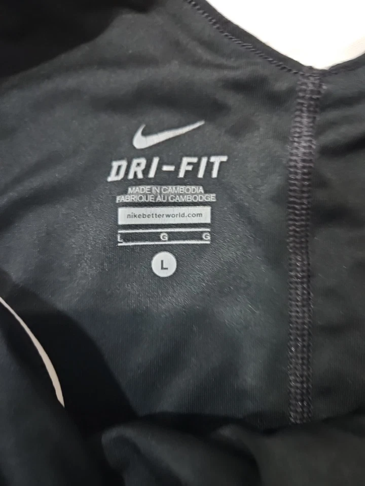 Camiseta sin mangas para mujer Nike Dri-Fit cuello en V talla grande negra blanca Foto 4 de 4