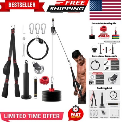 Fitness LAT and Lift Pulley System, Upgraded Weight Cable Pulley LAT Pull down M