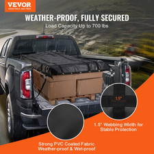 VEVOR Cargo Net Heavy Duty Cargo Net 72" x 57" Adjustable Buckles  S-Hooks