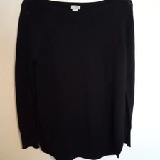 Womens Black Long Sleeve Cashmere Pullover Sweater Sz S