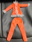 Barbie Vintage Clone Neon Orange Pants & Orange Top w/White Lace Trim Outfit