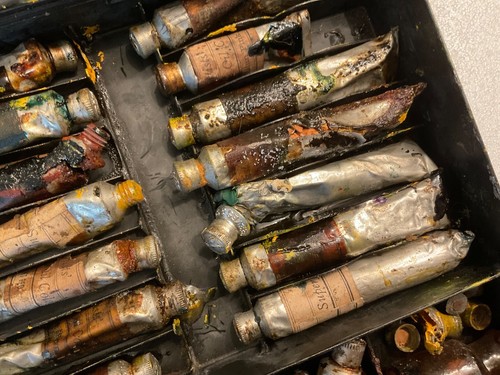 BARNARD ARTIST RARE ANTIQUE OIL PAINT BOX PALLET ART GALLERY MUSEUM VICTORIAN - Picture 16 of 20