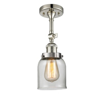 Innovations 1 Light Small Bell Semi-Flush Mount in Polished Nickel -  201F-PN-G52 | eBay, image size:400x400