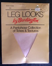 RARE PINK ICE Women's Vintage Leg Looks By Burlington Honeycomb Pantyhose Long
