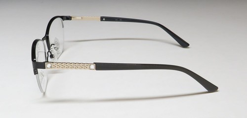 NEU LUXE 462 BRILLE 54-18-140 DAMEN 001 HALBRAND KATZENAUGE METALL & KUNSTSTOFF SCHWARZ - Bild 4 von 8