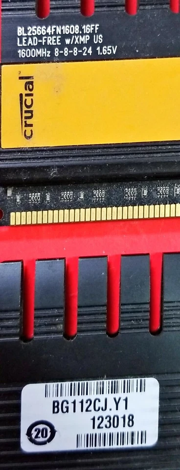 Crucial PC3-12800 4GB / 2 x 2GB DDR3 1600MHz RAM BL25664FN1608.16FF, SOLD AS IS - Image 2 of 2