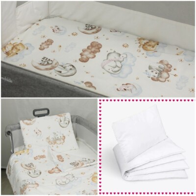 pc bedding set for bedside crib chicco next to me animals on clouds boy  girl UK