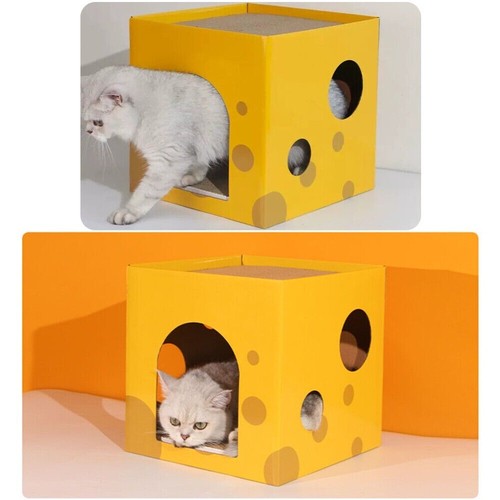Double Layer Cat Cardboard House Scratcher Bed Pet Supplies For Indoor