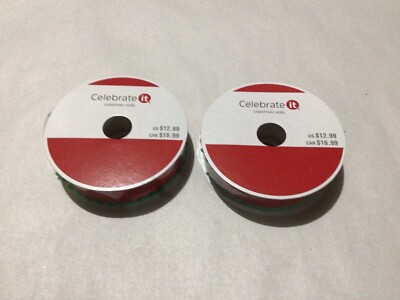 celebrate it wired ribbon 7/8 x30  Lot Of 2