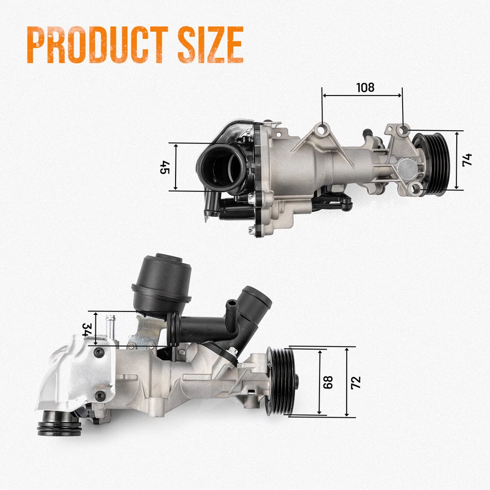 Water Pump 2702000801 For Mercedes Benz CLA250 GLA250 2.0L 2014 2015 2016-2019 - Image 2 of 4