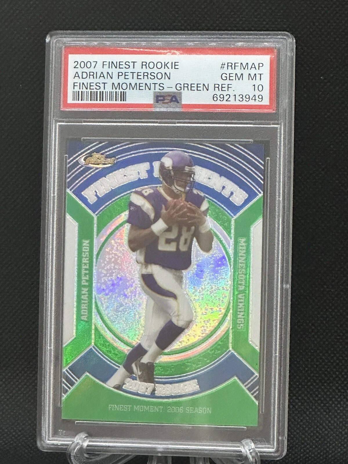 Adrian Peterson Finest Moments #RFMAP Green Refractor