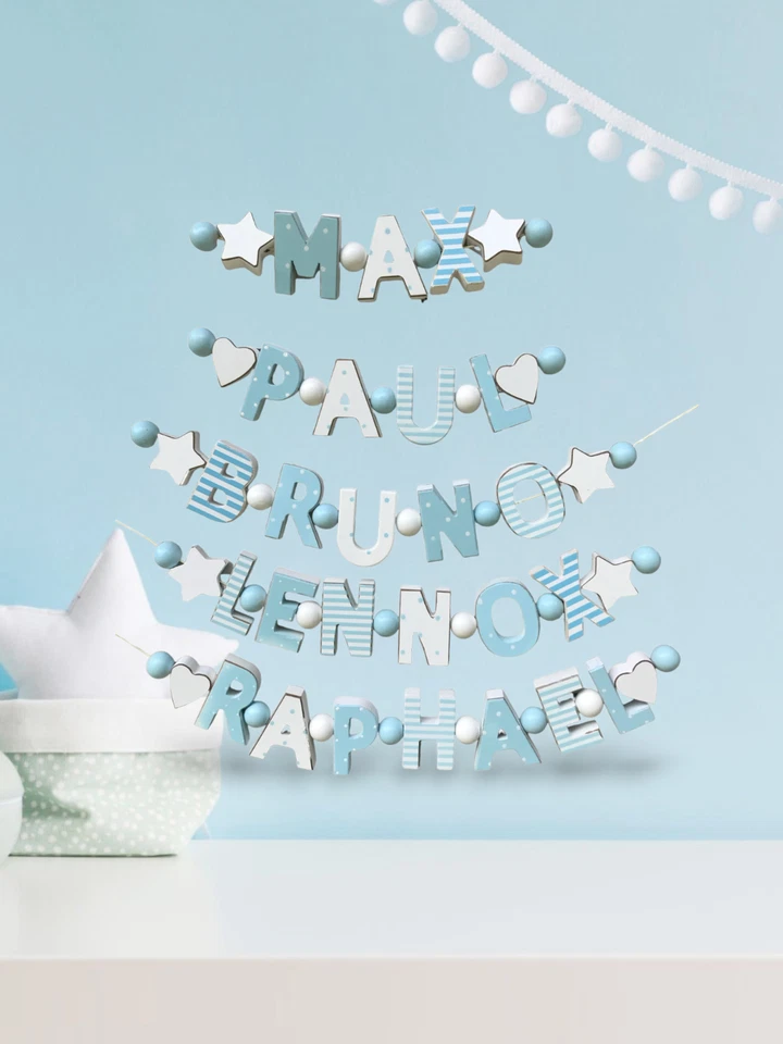 NOME A SCELTA COLLANA LETTERE BIMBO BLU PERSONALIZZATA NOME NEONATO COMPLEANNO BATTESIMO - Immagine 2 di 4