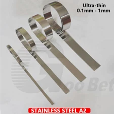 A2 304 Stainless Steel Flat Bar Metal Strip Foil Band Roll Sheet 0.1mm-1mm Thick