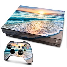 Xbox One X Console Skins Decal Wrap ONLY sunset on beach