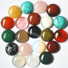Wholesale 30pcs Natural Gemstone Mixed Round CAB CABOCHON Stone DIY 16x16mm
