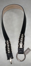 Chicos ladie's black belt, brushed silver accent Sz L