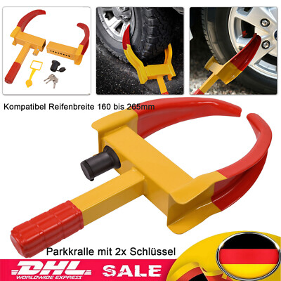 Radkralle Parkkralle Wegfahrsperre Anhänger Diebstahlsicherung Auto Universal DE