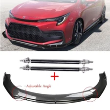 Carbon Fiber Style Front Bumper Lip Chin Spoiler For Toyota Corolla SE Sedan