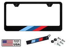 M-stripe Black License Plate Frame For Euro Bmw 304 Stainless Steel Key Chain M-stripe Black License Plate Frame For Euro Bmw 304 Stainless Steel Key Chain
