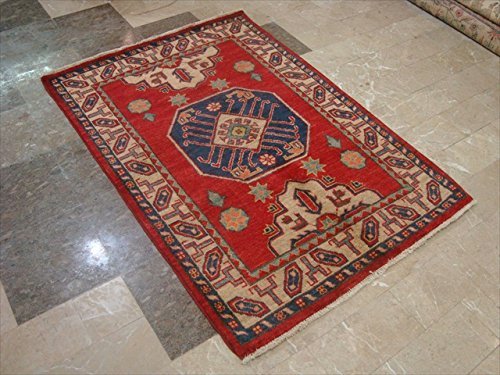 Area Rug Kazak Caucasion Hand Knotted Vegetable Dyed Ghazni Wool Carpet (5 x 3)' - Picture 7 of 8