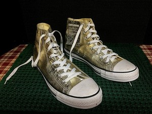 gold glitter high top converse