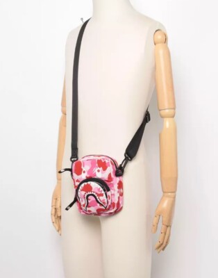 Authentic a bathing ape bape abc camo shark mini bag pink Authentic a bathing ape bape abc camo shark mini bag pink
