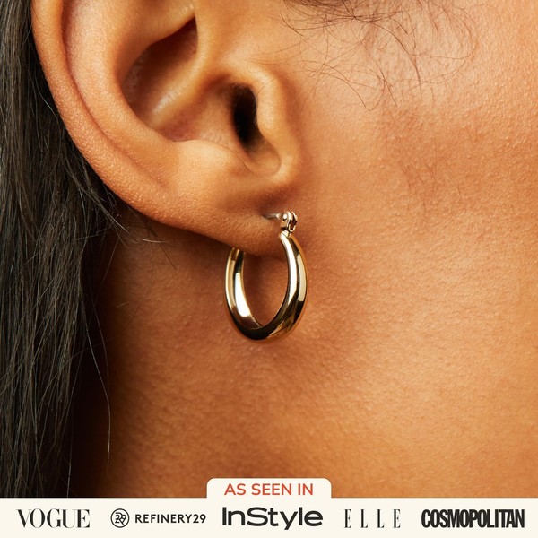 Alternate view of Ana Luisa Venus Endless Hoop Earrings 14k Gold Plated Silver Rhodium Pl...