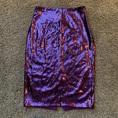 Express Skirt All Over Sequin Sz NWTags Purple Pencil Skirt