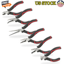 6 Piece Mini Pliers Set Soft Grip Handles Precision Tools Crafting Jewelry New
