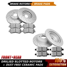 Front Rear Disc Rotor + Ceramic Brake Pad for 2009-2014 2016-2019 Nissan Maxima