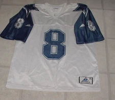 Vintage Dallas Cowboys Jersey Blue Troy Aikman #8 NFL Football Apex One SZ XL