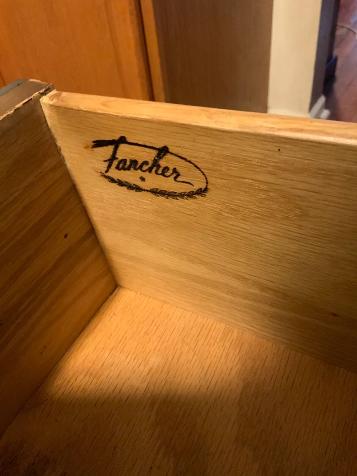 Mueble abanico vintage mediados de siglo 6 cajones comedor credenza Foto 4 de 4