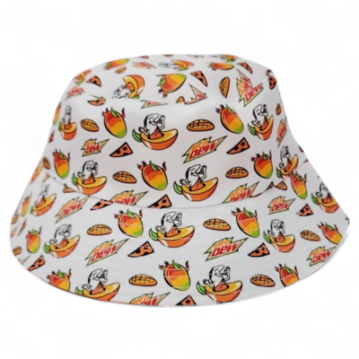 2PK Little Caesars Mountain Dew Mango Rush Reversible Bucket Hat