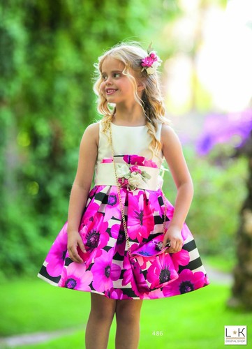 Vestido Elegante Flores Niña Fucsia Mimilù 486 | eBay