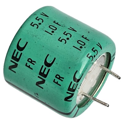 Supercapacitor 1.0F 5.5V 1.0Farad 1F NEC TOKIN 18mm(h) 20mm(d) 7.5