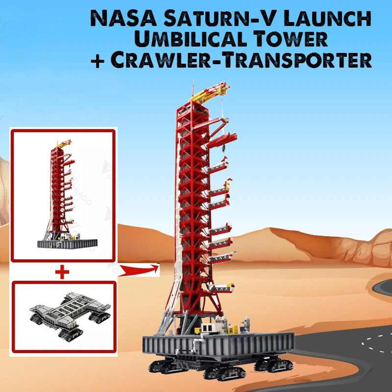 Saturn-V Launch Umbilical Tower Crawler Transporter Building Blocks Bricks Toys - Image 2 of 4